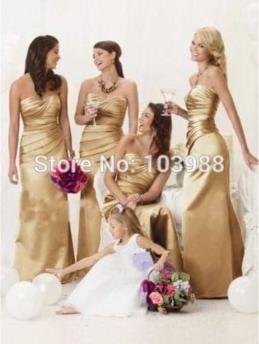 ชุดเพื่อนเจ้าสาวสีทอง / Golden Bridesmaid Gowns