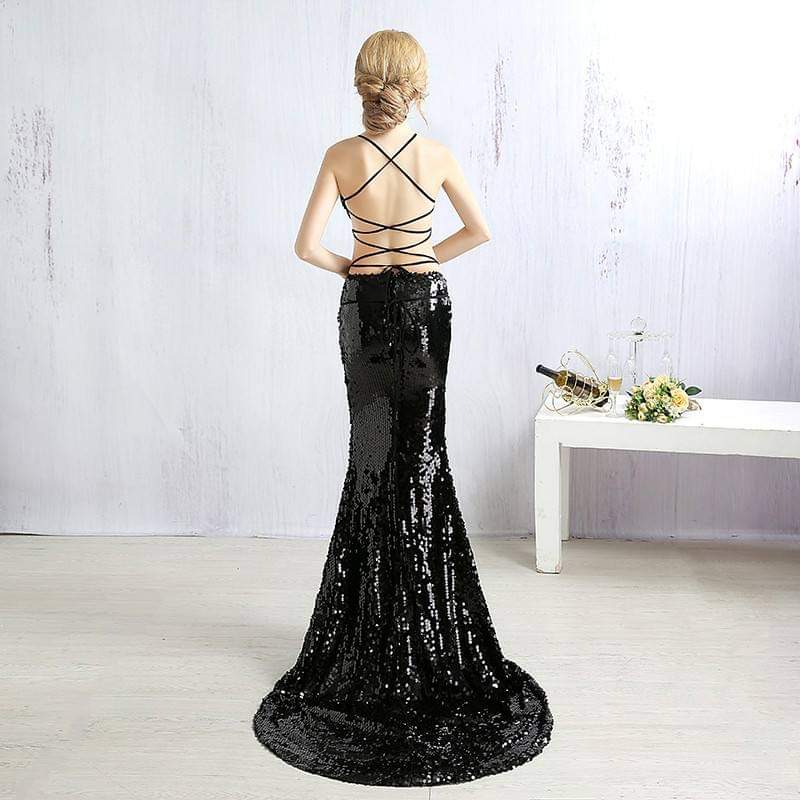 Black Sequin Mermaid Dress