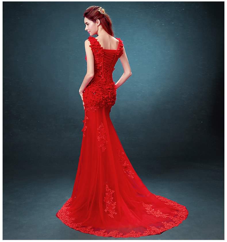 Red Mermaid Gown / ชุดราตรียาวทรงหางปลาแดง