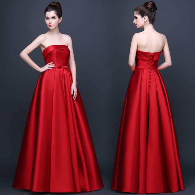 Red Satin Corset Gown / ชุดราตรีคอร์เซ็ทผ้าซาตินแดง