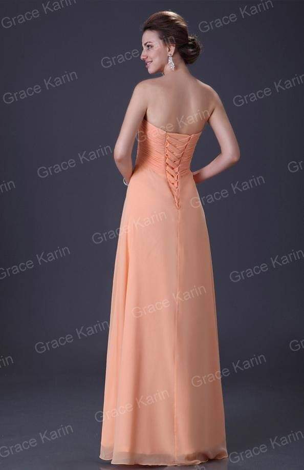 Peach Sweetheart Strapless Gown | Peach sweetheart strapless gown