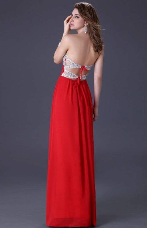 Red Strapless Crystal Gown | Red Strapless Crystal Gown