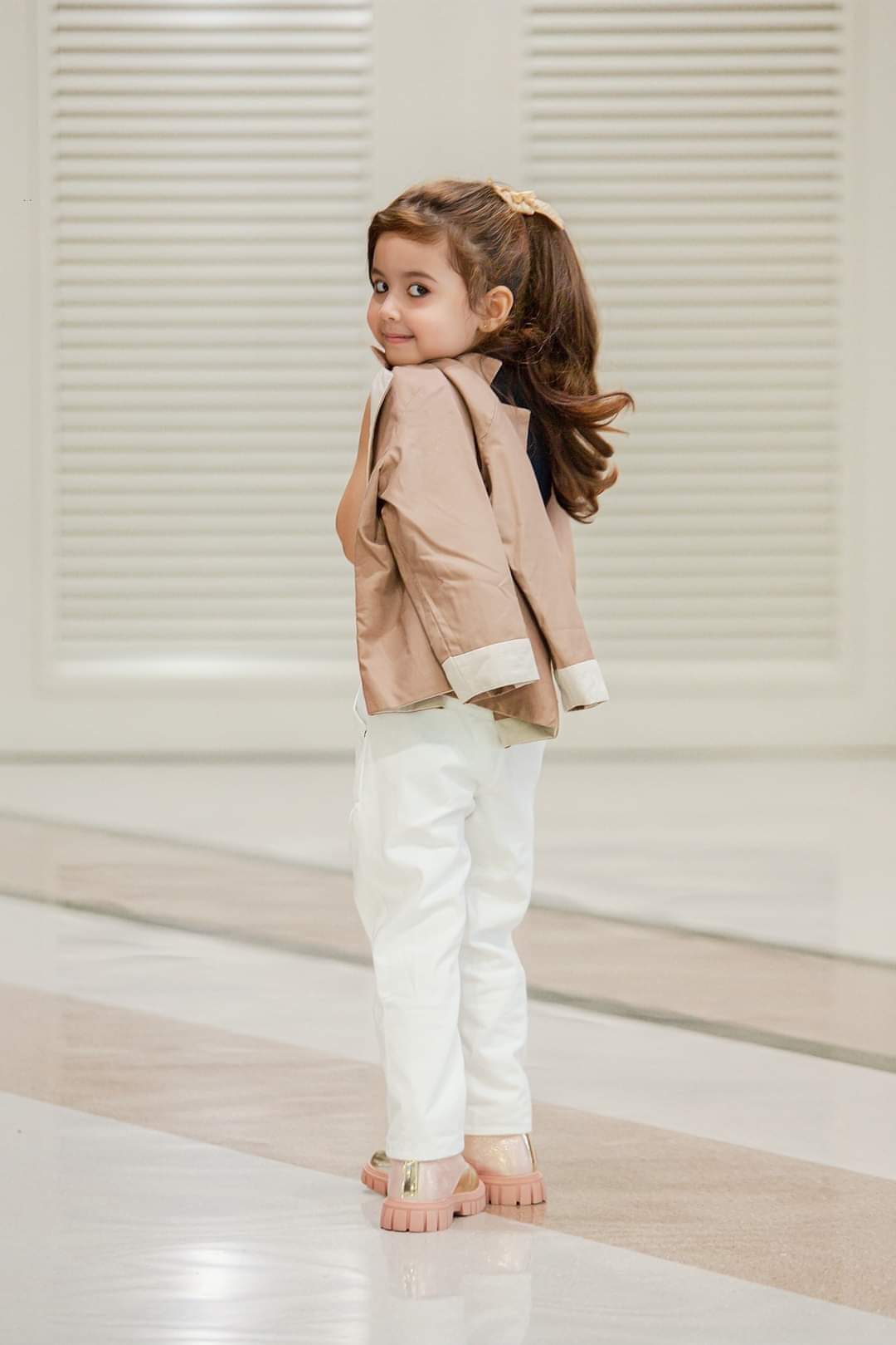 Reversible Kids Suit - Cream & Brown + White Pants