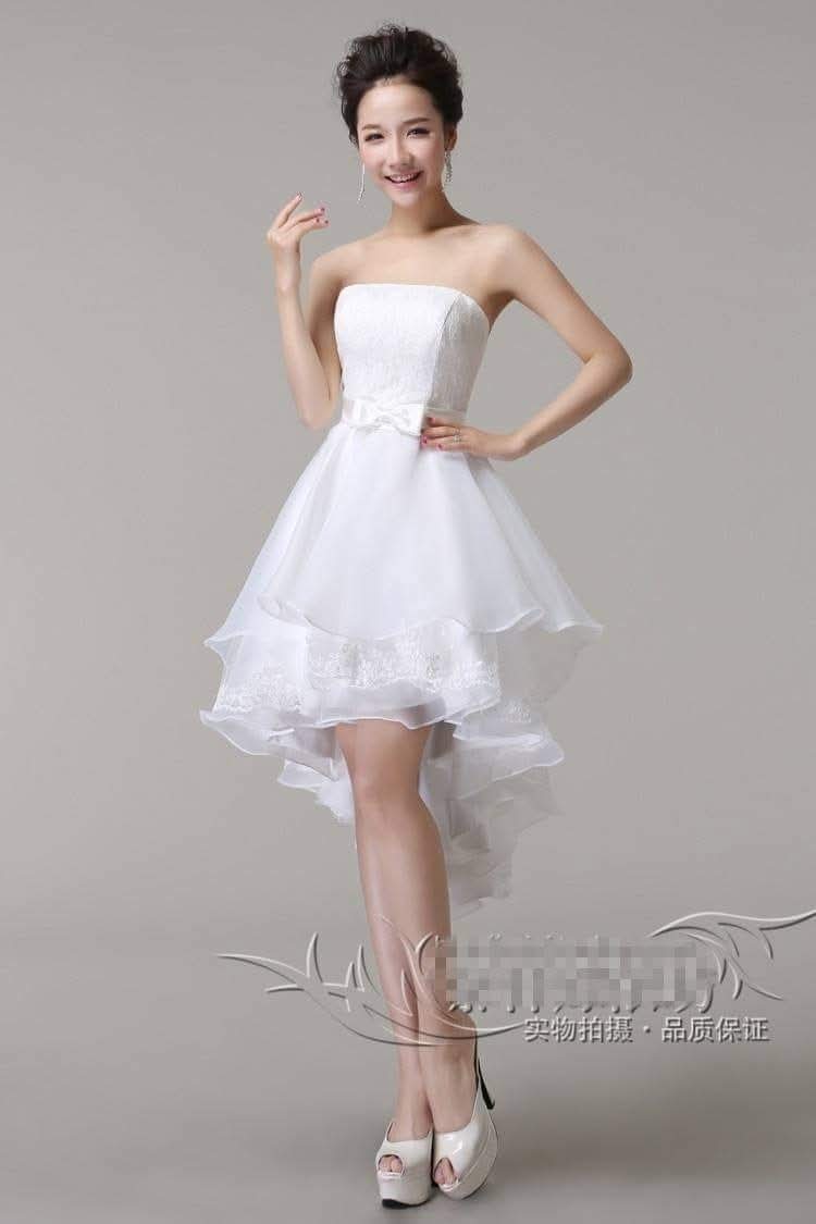 White Lace High-Low Dress