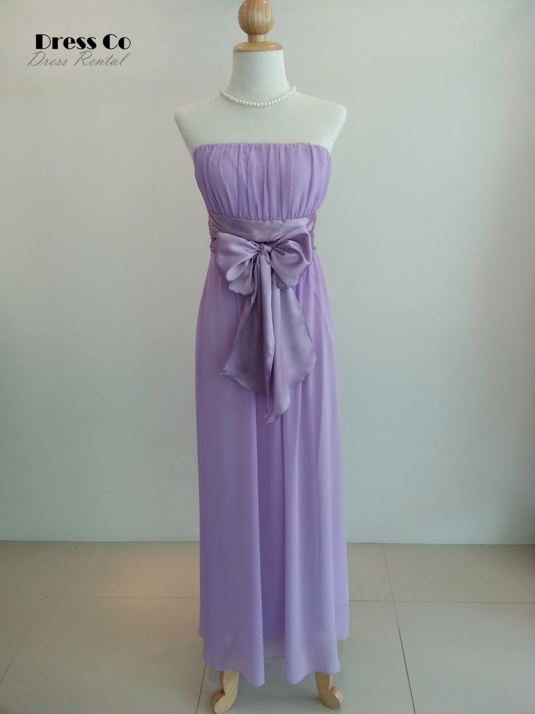 Strapless Lavender Dress with Big Bow