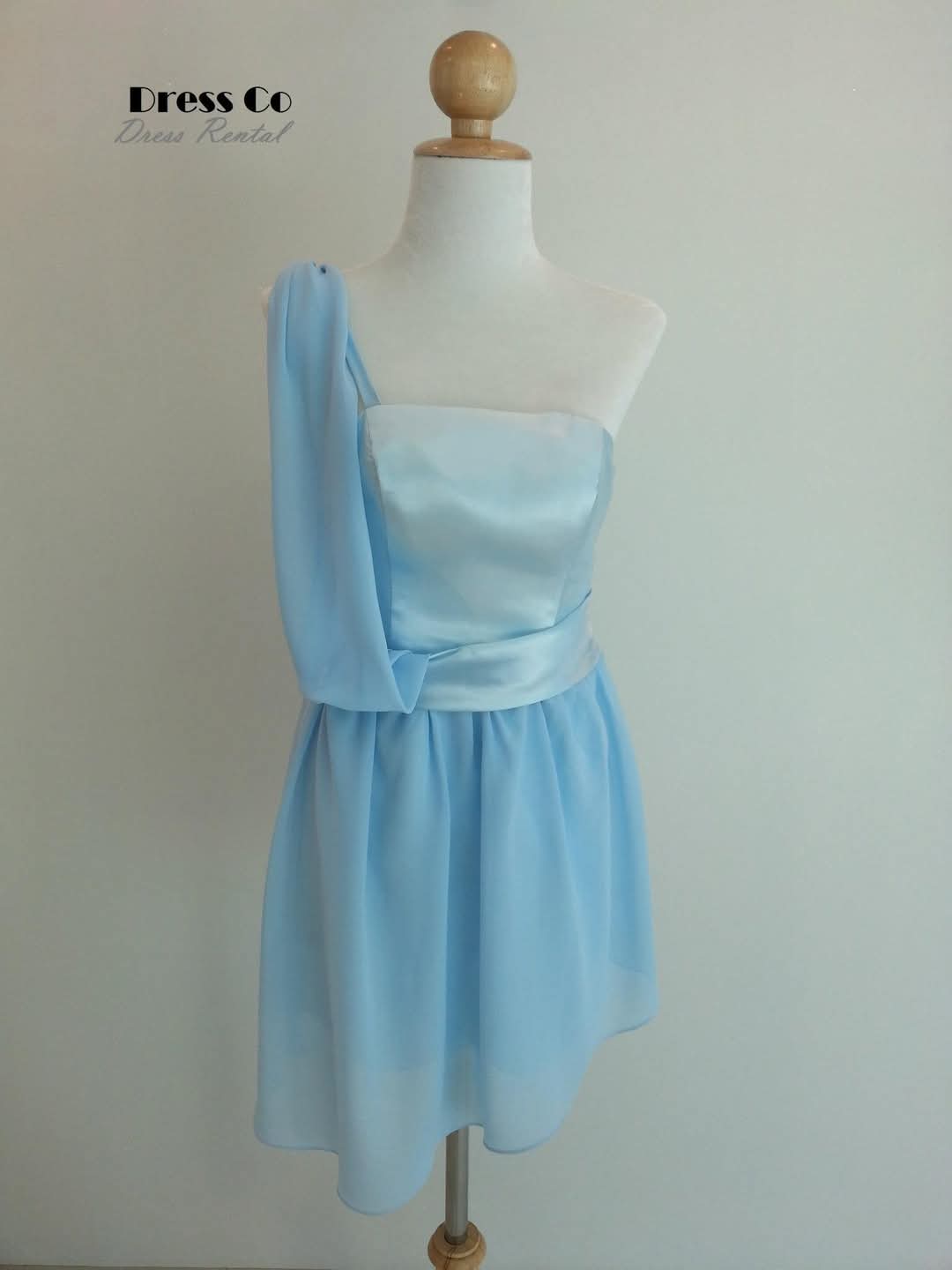 Light Blue One-Shoulder Dress