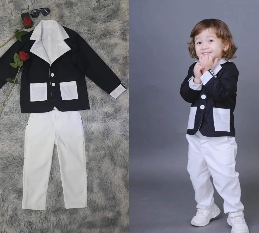 Kids Suit Rental - Black & White (Age 10-12)