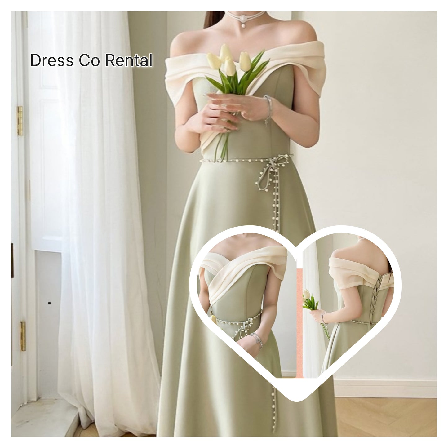 Pastel Green Satin Dress