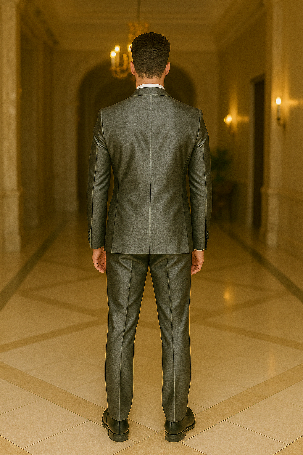 สูทสีเทาเงินเรียบหรู | Silver Gray Modern Suit