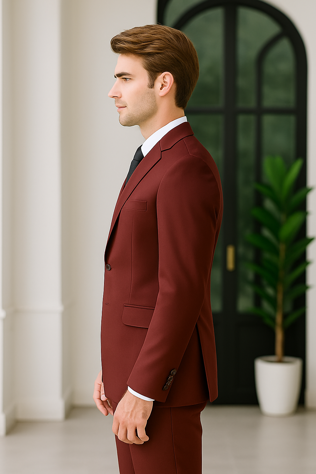 Red Wine Suit - Patch Pocket | Red Wine Suit - Patch Pocket
