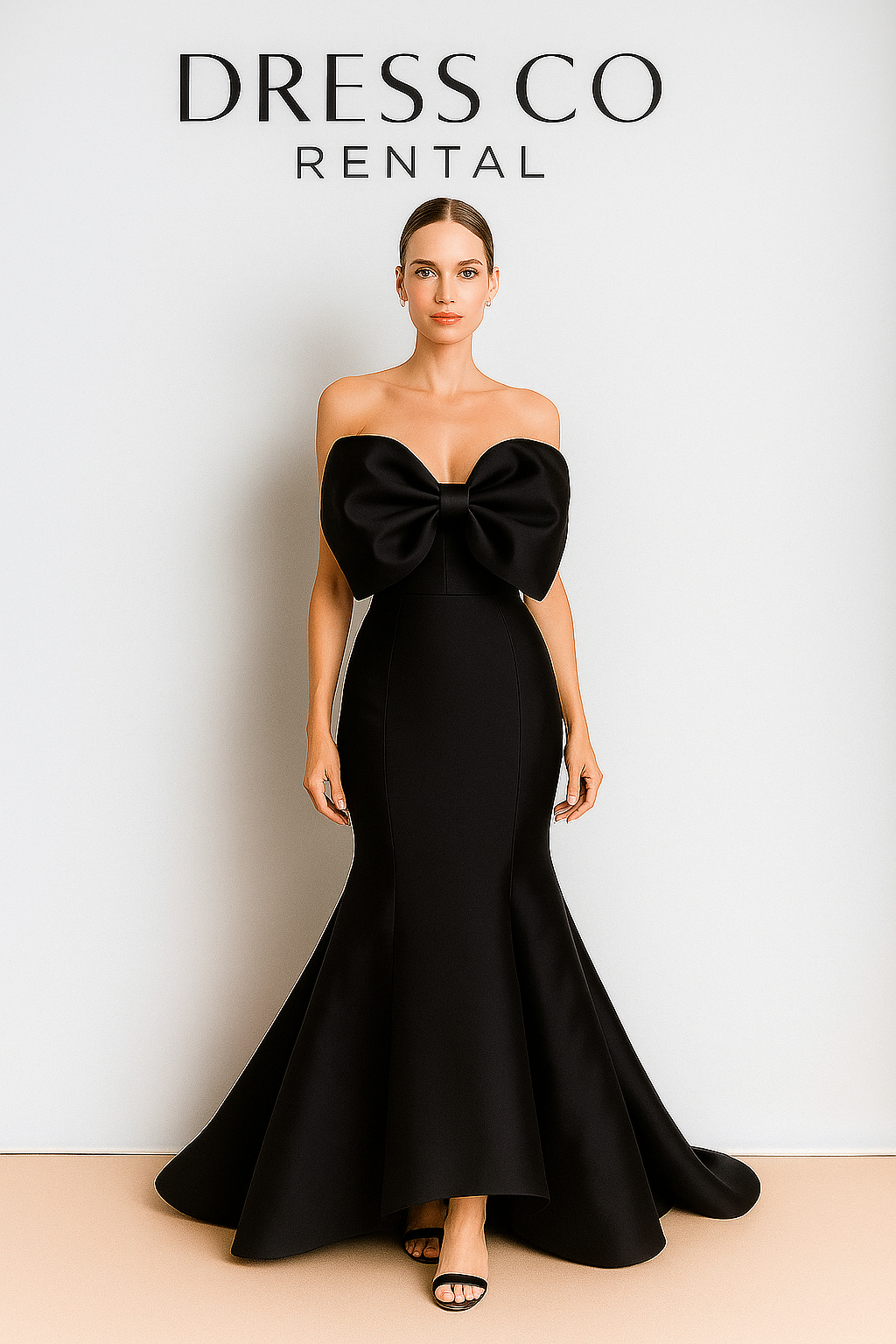 Product Name (TH): Black Mermaid Evening Gown with Oversized Bow Product Name (EN): Black Mermaid Evening Gown with Oversized Bow