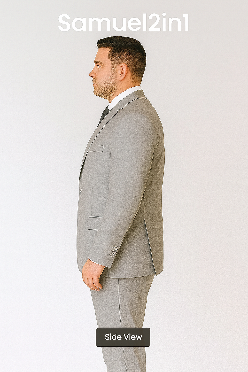 สูทเช่าตัดใหม่ สีเทา ไซส์ใหญ่ (3XL–6XL) Plus Size Suit – Grey (3XL–6XL Made-to-Order)