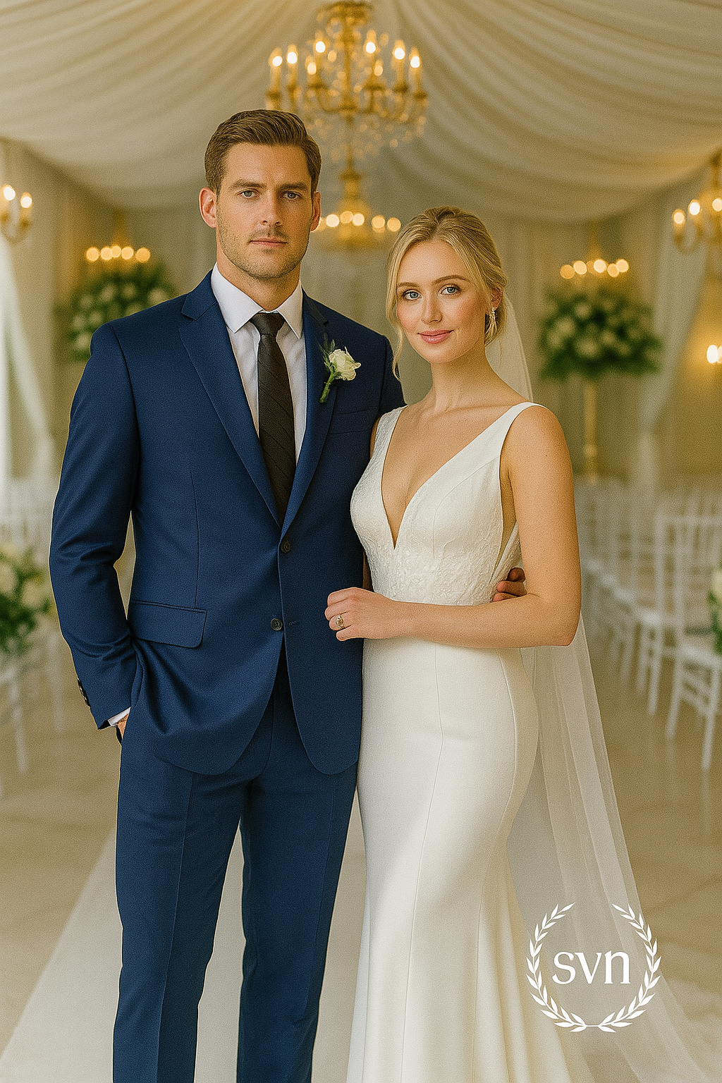 สูทเจ้าบ่าวเช่าตัดใหม่ สีกรมท่าคลาสสิก | Classic Navy Blue Groom Suit for Rent