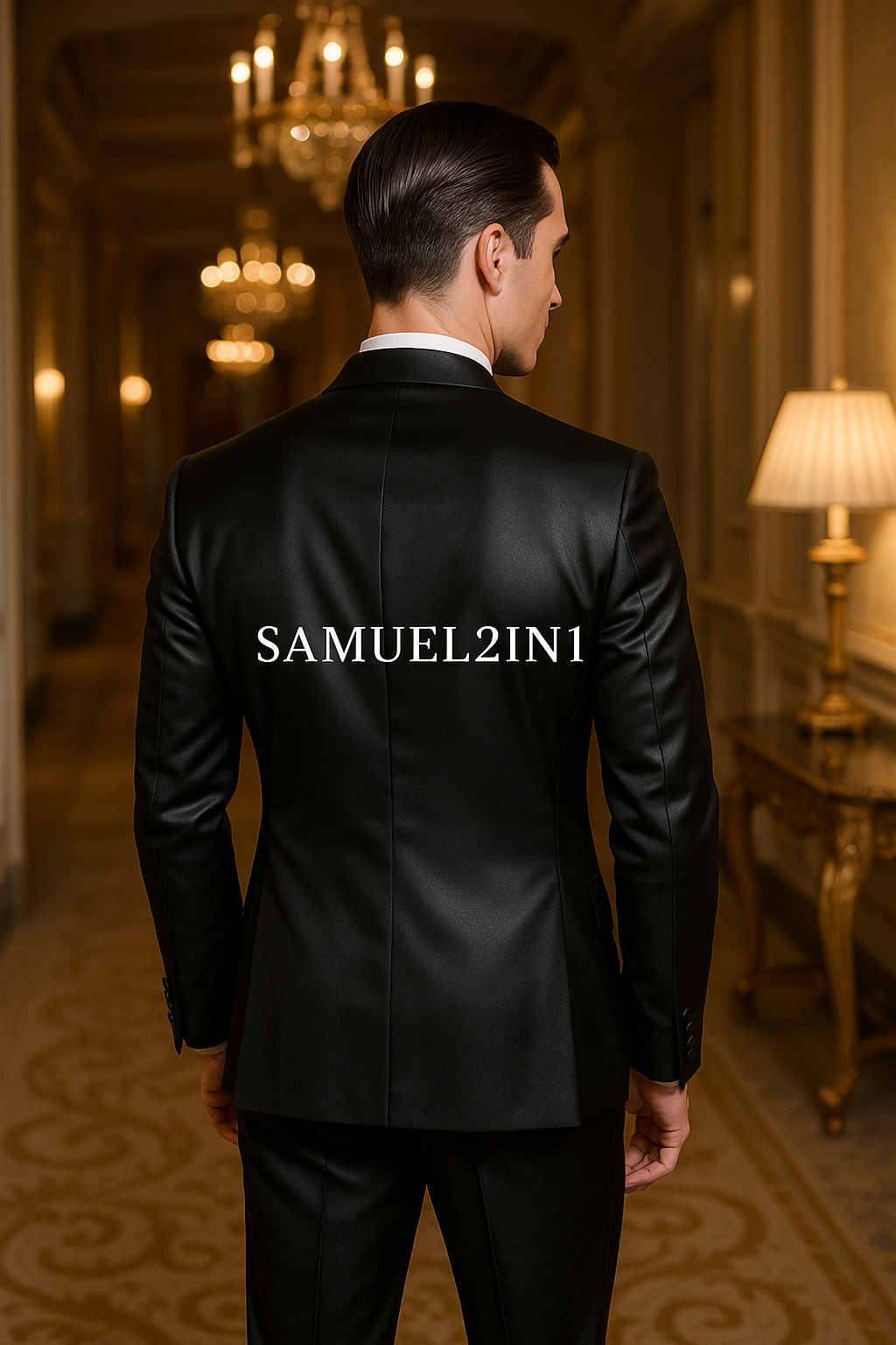 Classic Black Tuxedo with Satin Lapel and Bow Tie