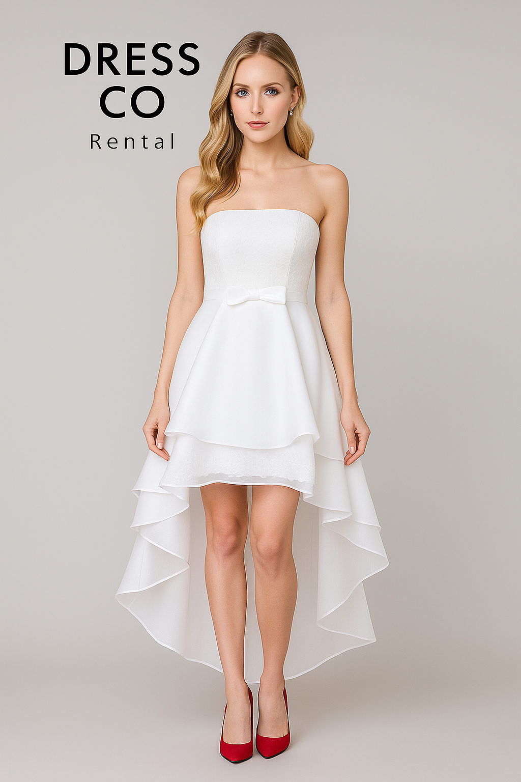 White Lace High-Low Dress