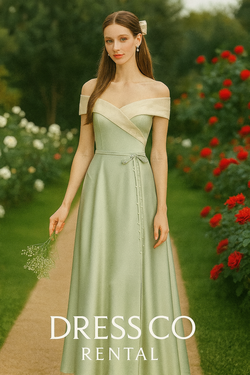 Pastel Green Satin Dress