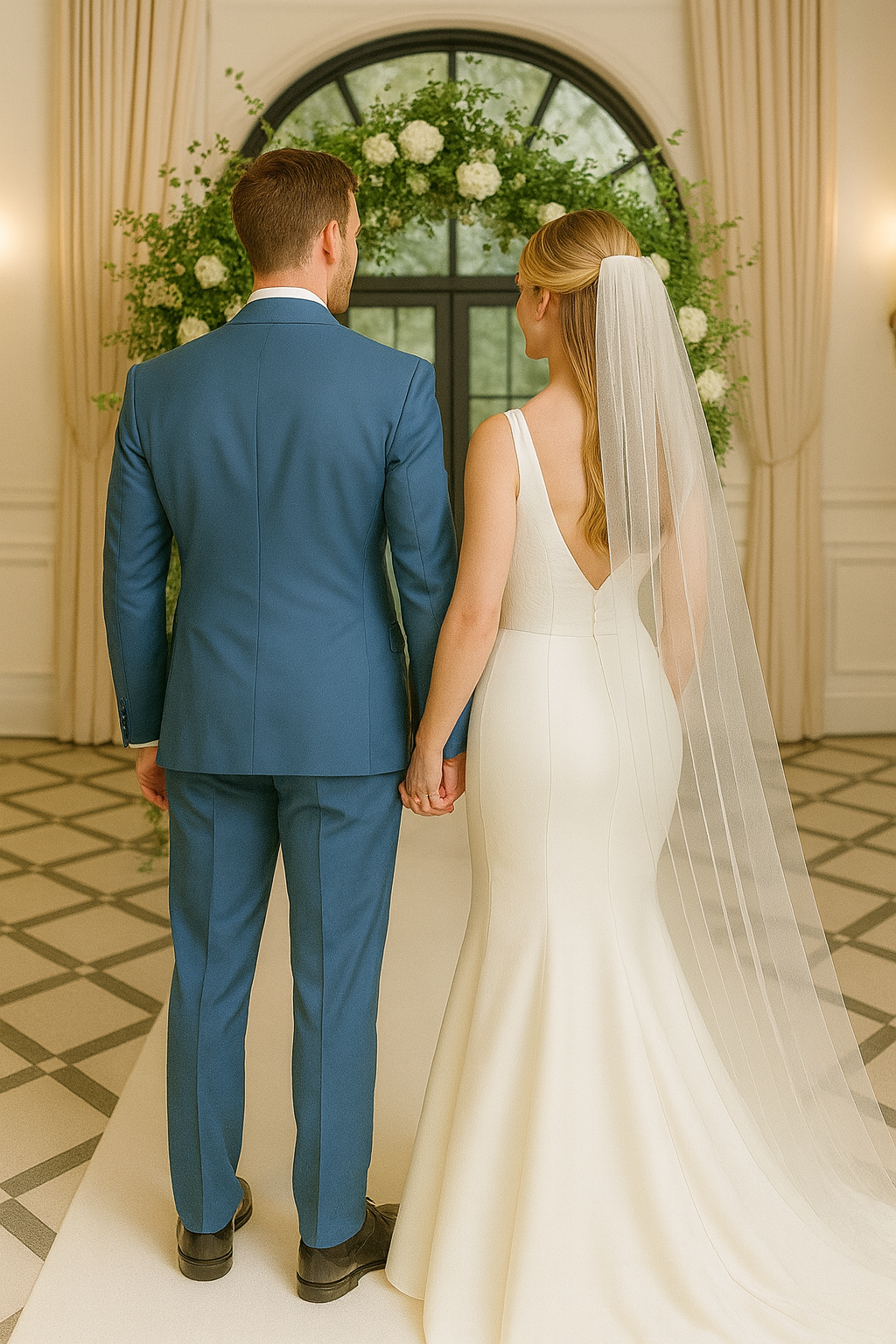 สูทเจ้าบ่าวเช่าตัดใหม่ สีฟ้าน้ำทะเล | Sky Blue Groom Suit for Rent