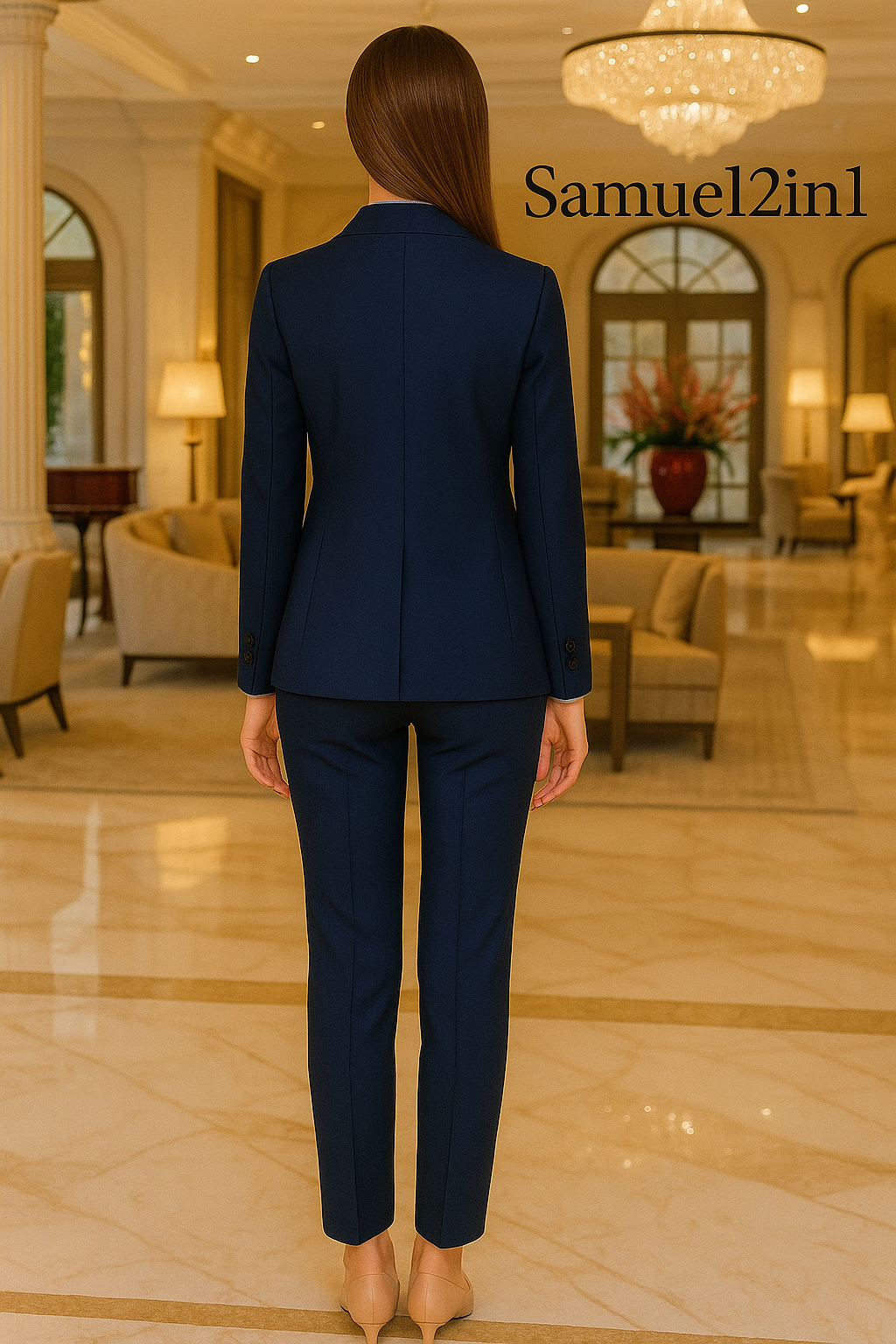 Made to Order Women's Suit - Navy Blue Professional Set