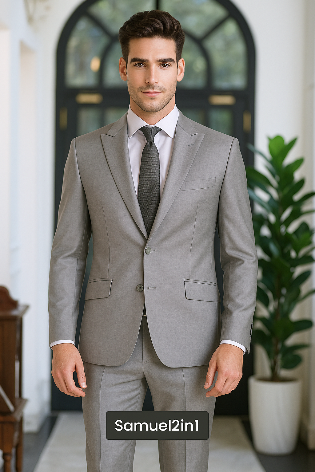 Samuel2in1 Grey Suit - Multi Flap Pocket | Grey Suit - Multi Flap Pocket