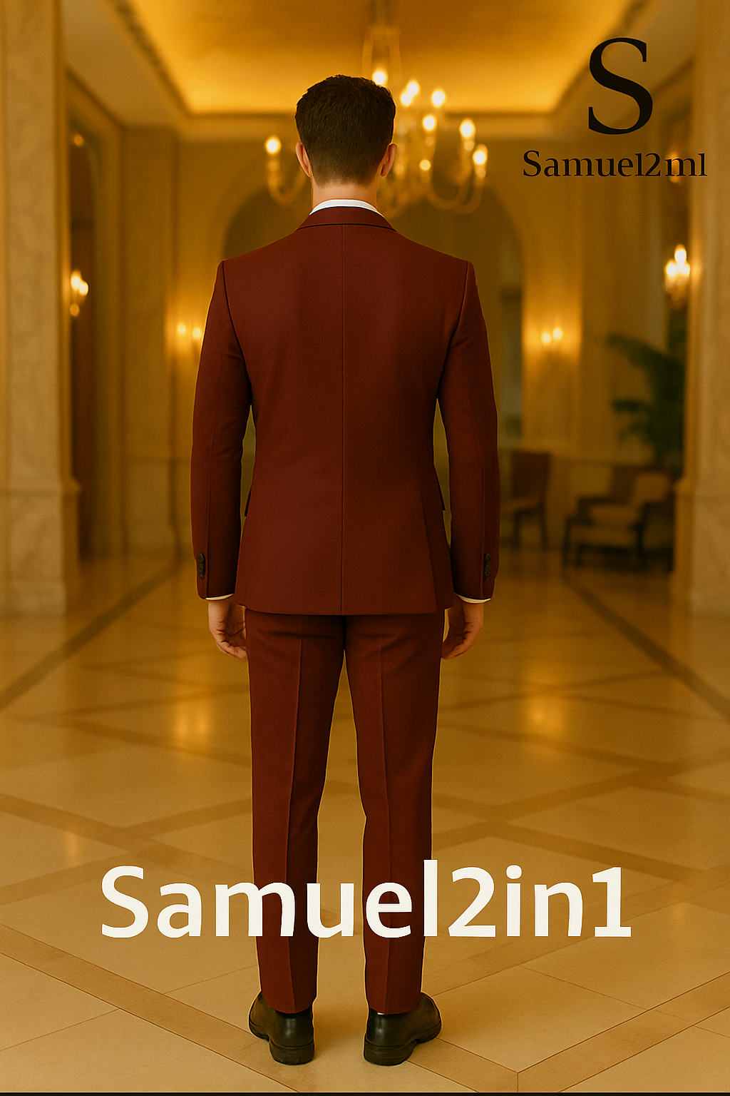 สูททักซิโด้สีแดงไวน์สุดหรู | Wine Red Tuxedo