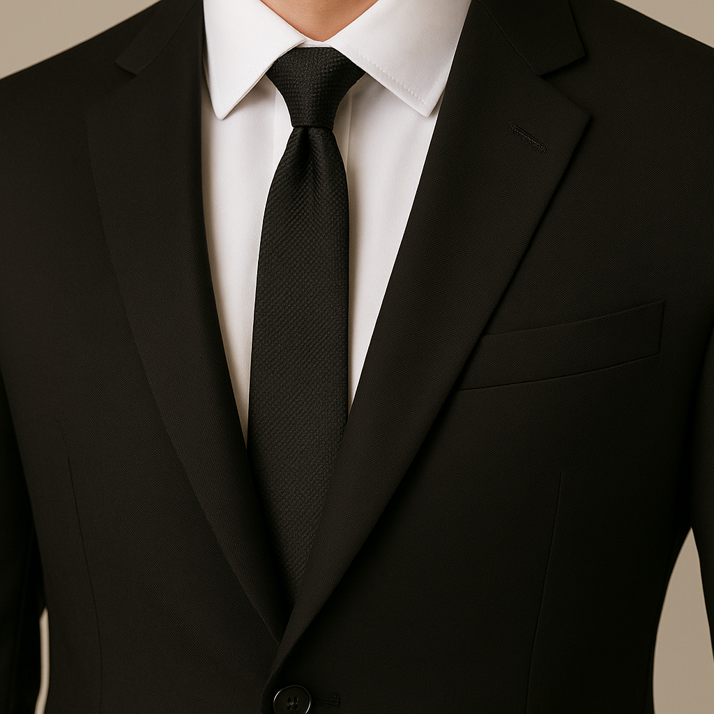 สูทเจ้าบ่าวเช่าตัดใหม่ สีดำคลาสสิก | Timeless Black Groom Suit for Rent