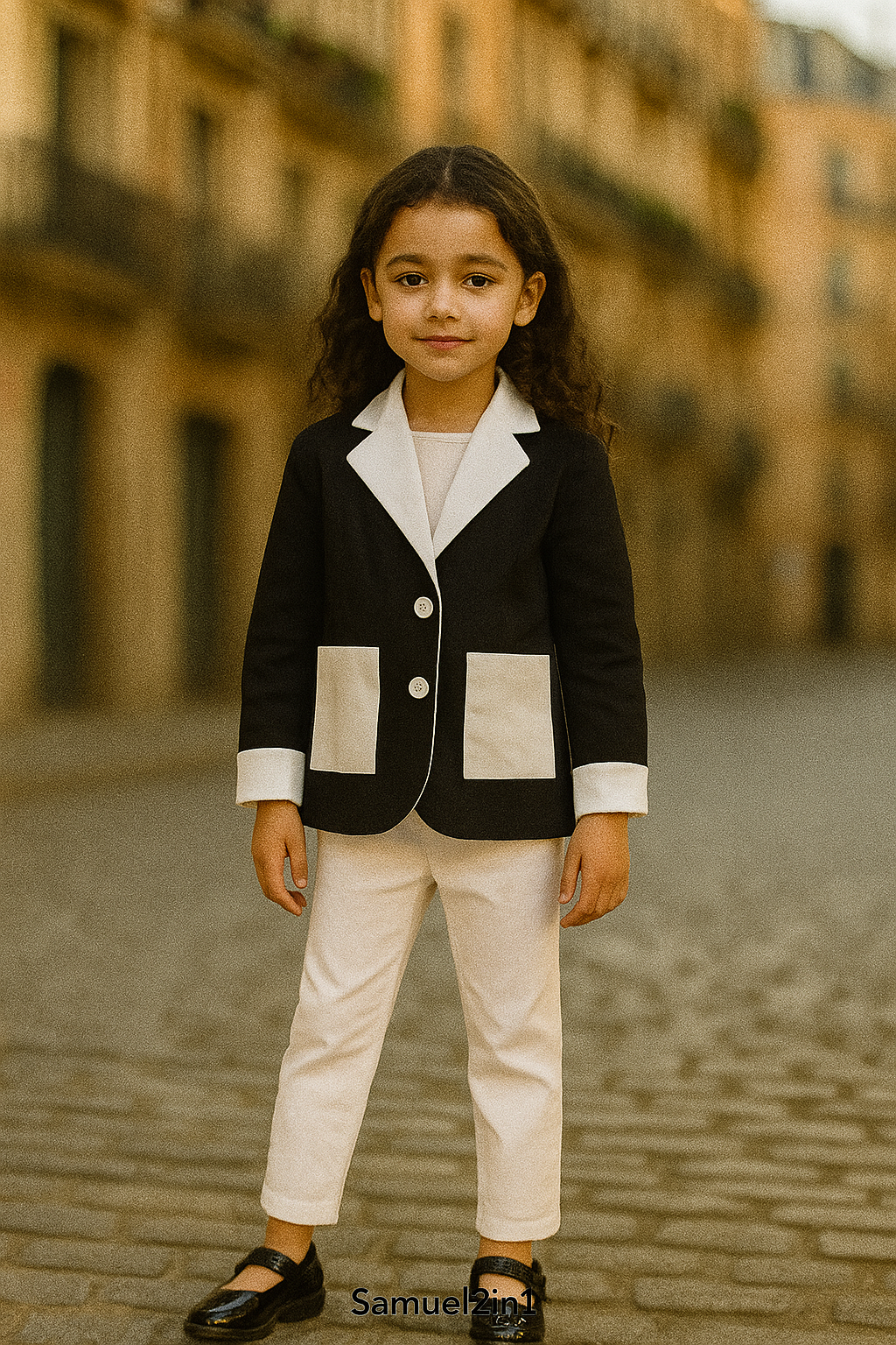 Kids Suit Rental - Black & White (Age 10-12)