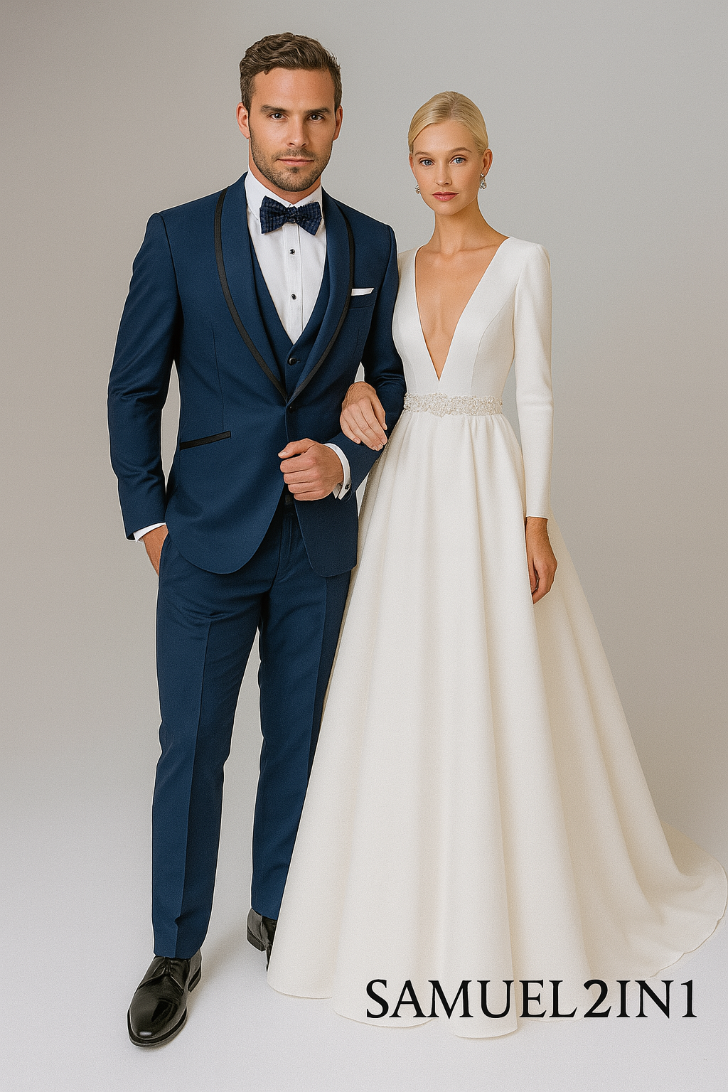 สูทเจ้าบ่าวเช่าตัดใหม่ สีกรมท่าคลาสสิก | Classic Navy Blue Groom Suit for Rent