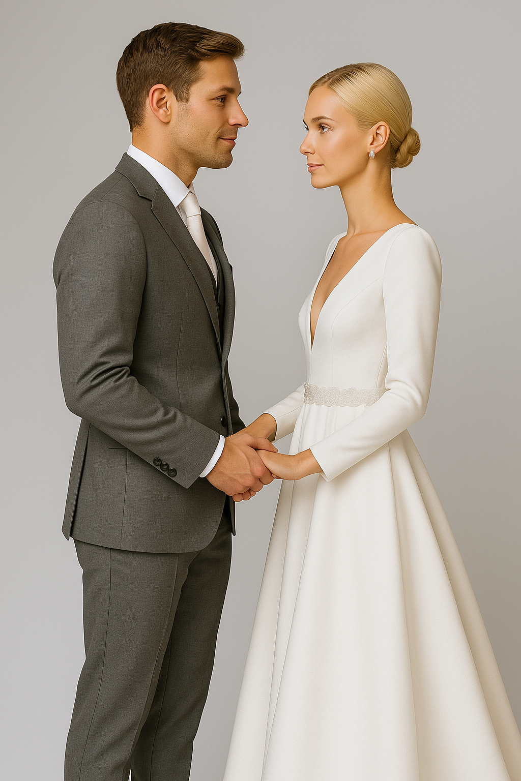 สูทเจ้าบ่าวเช่าตัดใหม่ สีเทาเข้มทรงหรู | Classic Grey Groom Suit for Rent