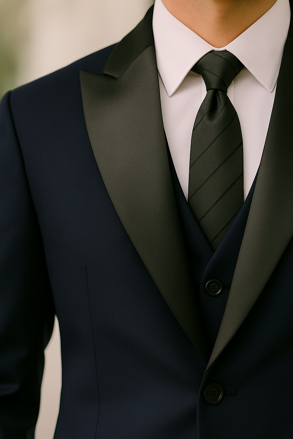 Samuel2in1 Navy Blue Double-Breasted Peak Lapel Suit