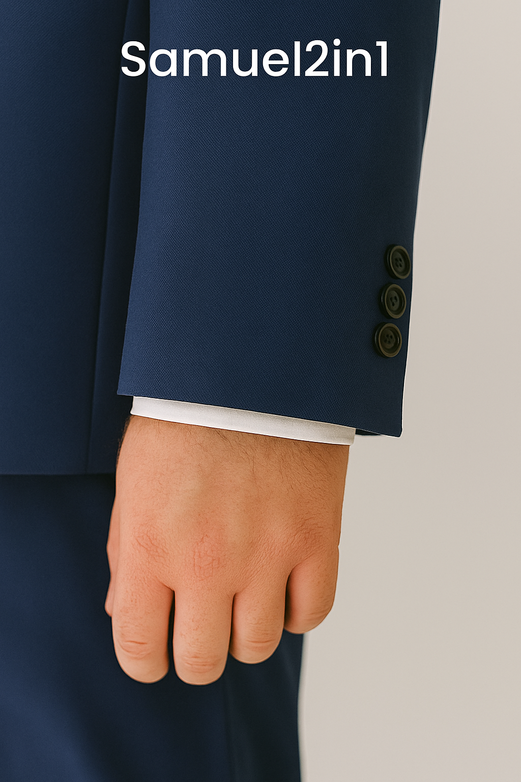 สูทเช่าตัดใหม่ สีกรม ทรงเข้ารูป (คอปกหรู) ไซส์ S–XL Navy Blue Formal Suit – Slim Fit (Peak Lapel)