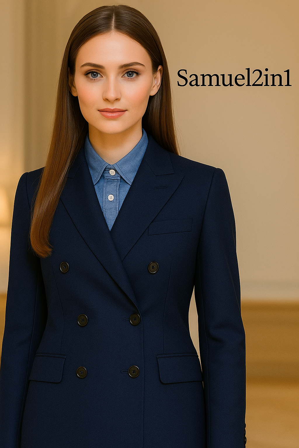Made to Order Women's Suit - Navy Blue Professional Set