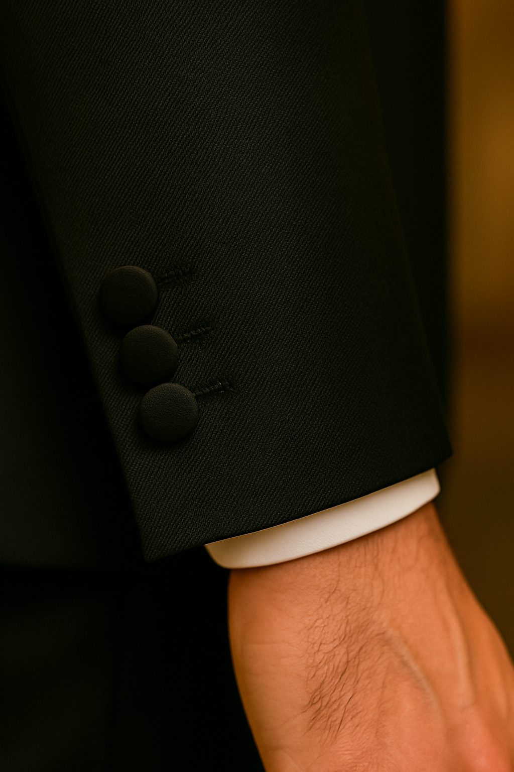 Double-Breasted Black Tuxedo with Satin Lapel