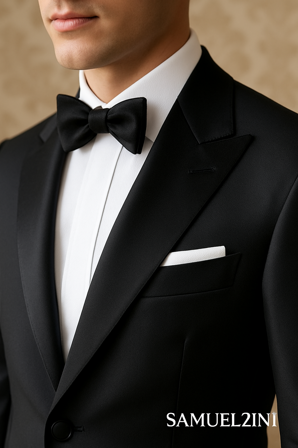 Slim Black Business Suit with Tie