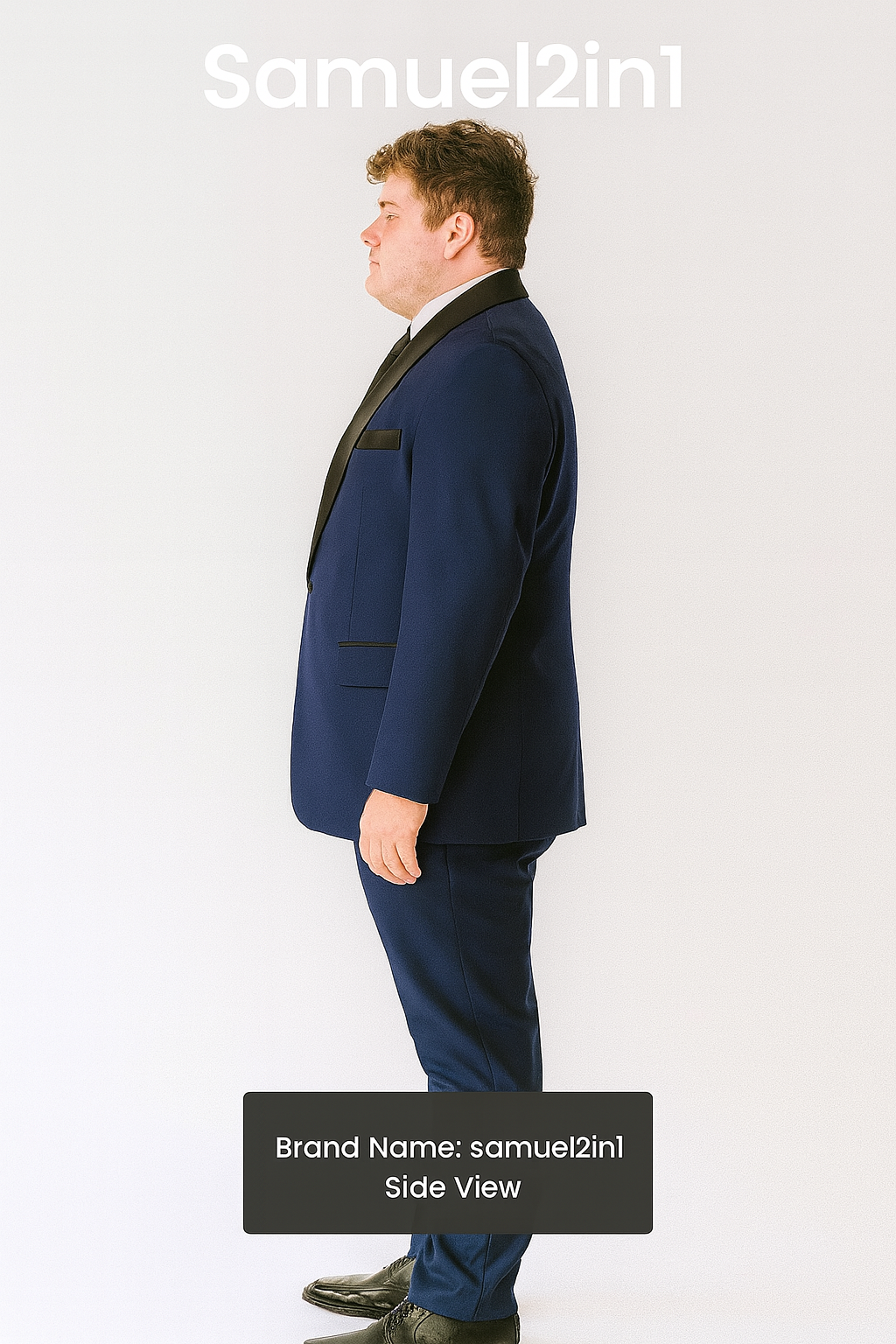 สูทเช่าตัดใหม่ สีกรม ทรงเข้ารูป (คอปกหรู) ไซส์ S–XL Navy Blue Formal Suit – Slim Fit (Peak Lapel)
