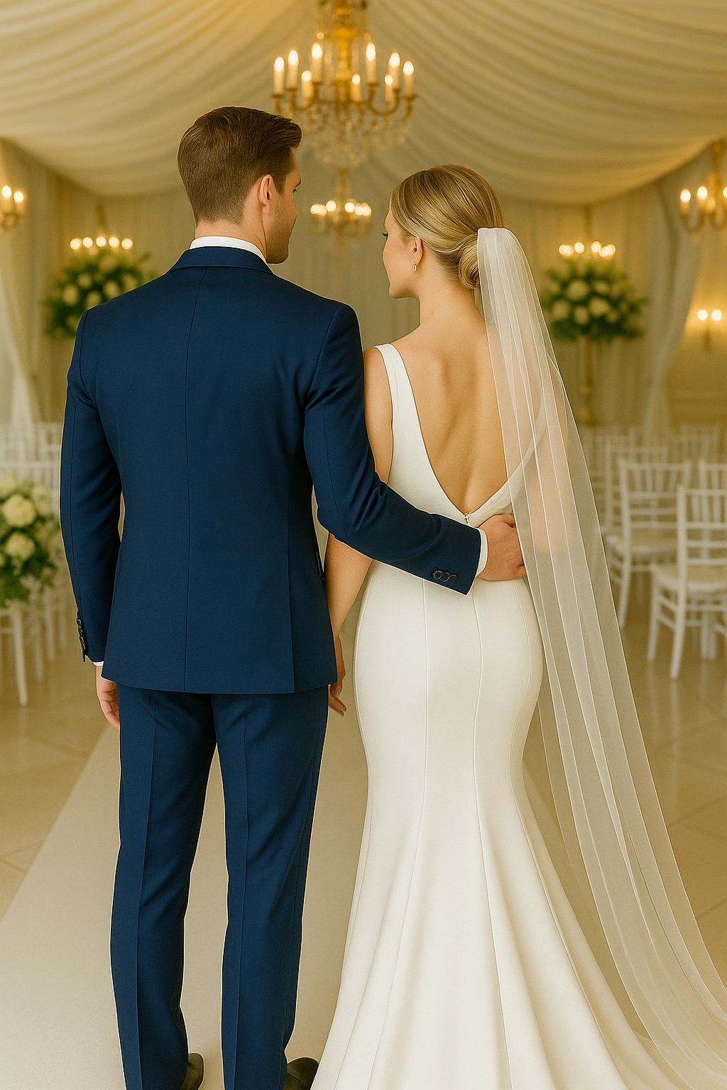 สูทเจ้าบ่าวเช่าตัดใหม่ สีกรมท่าคลาสสิก | Classic Navy Blue Groom Suit for Rent