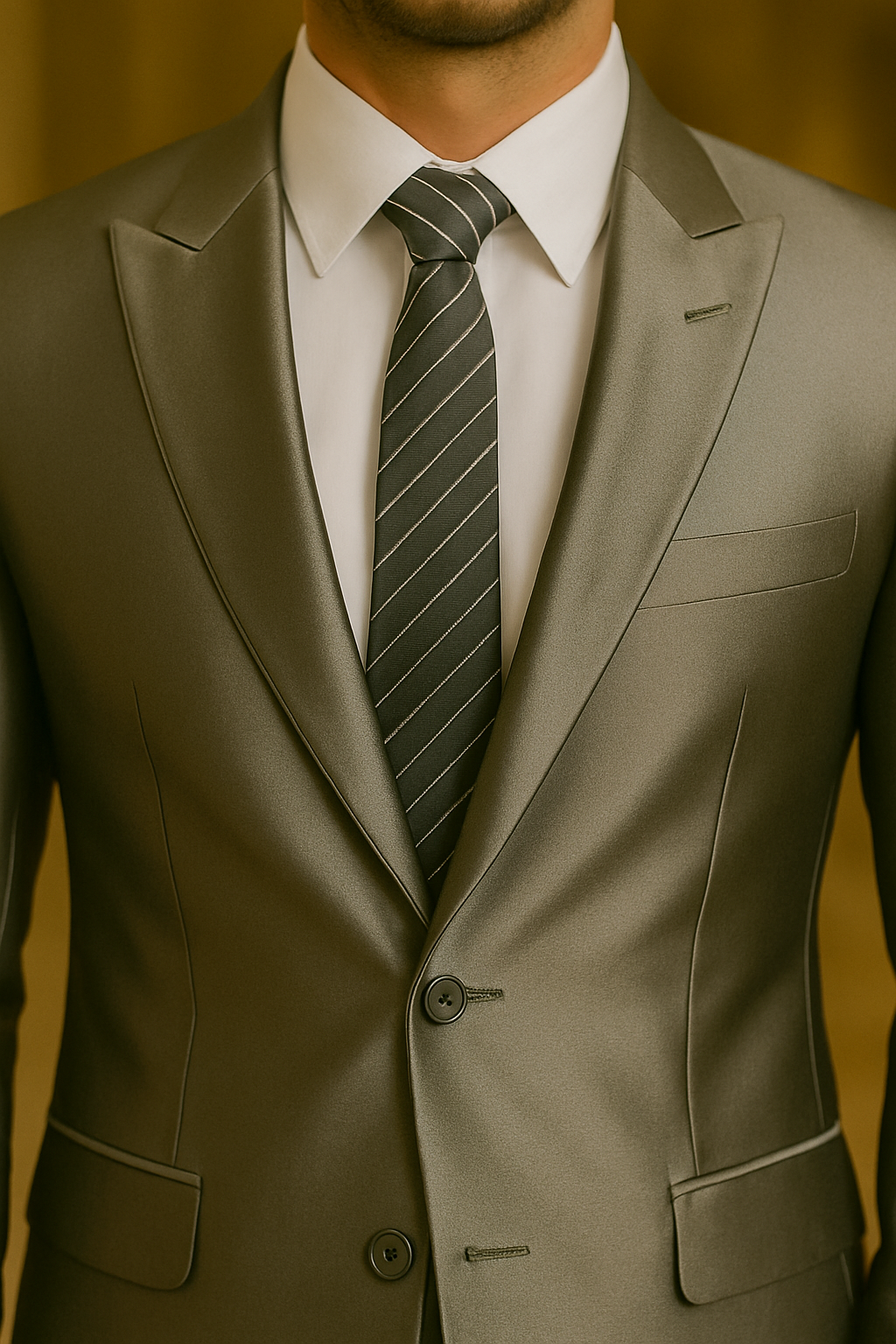 สูทสีเทาเงินเรียบหรู | Silver Gray Modern Suit