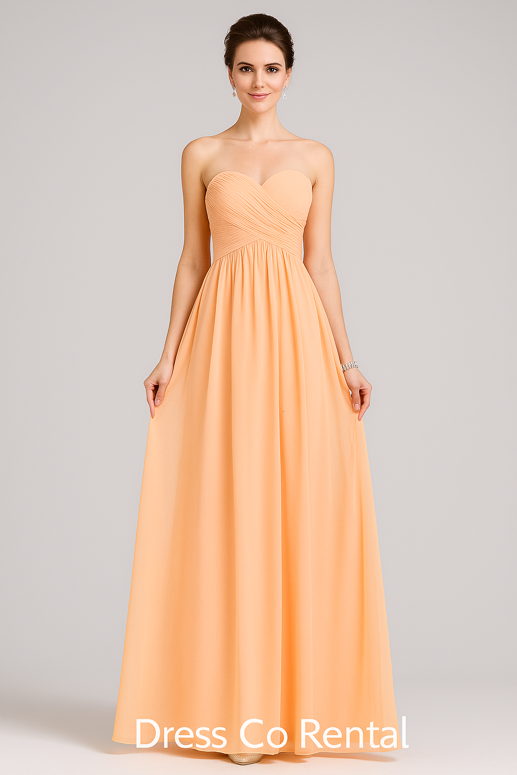 Peach Sweetheart Strapless Gown | Peach sweetheart strapless gown