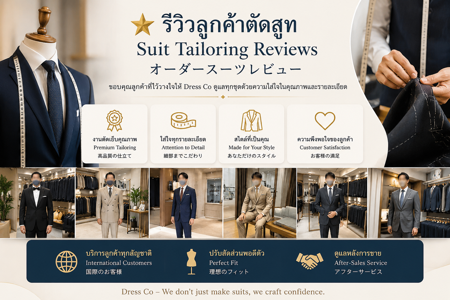 ⭐ รีวิวลูกค้าตัดสูท / Suit Tailoring Reviews / オーダースーツレビュー