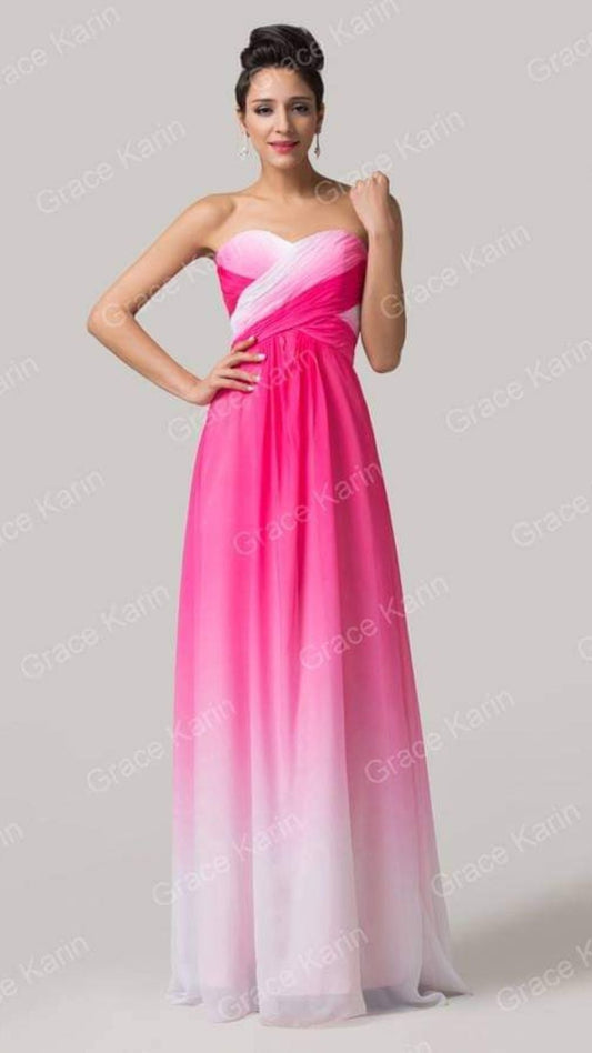ชุดราตรีไล่เฉดชมพู / Ombre Pink Gown