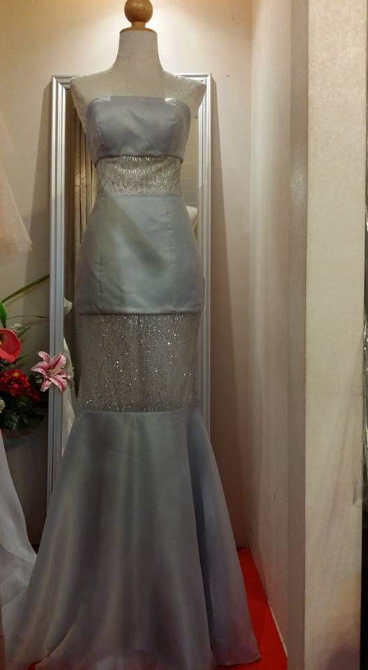 Silver Panel Cut Mermaid Dress
