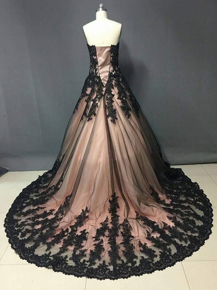 Black Lace Ball Gown