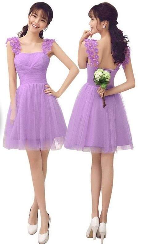 Purple Flower Strap Dress