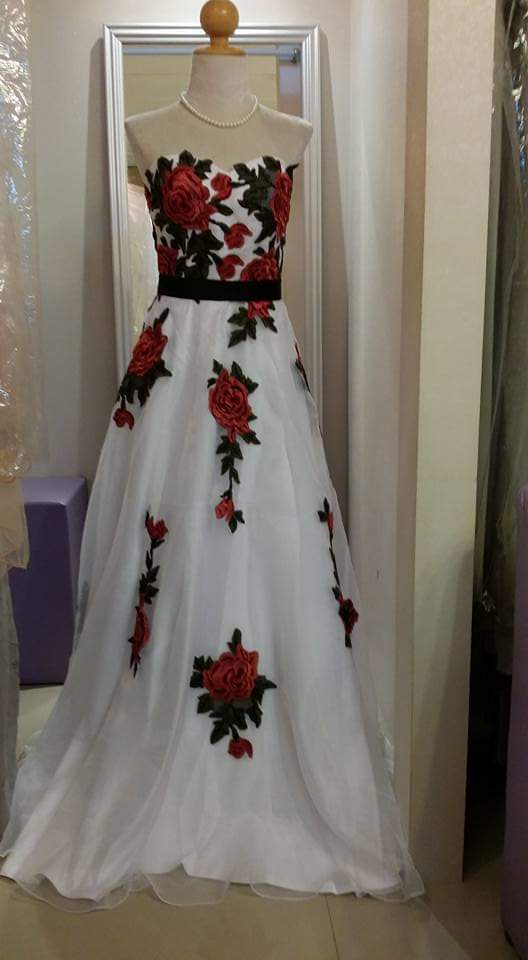 White Rose Embroidered Gown