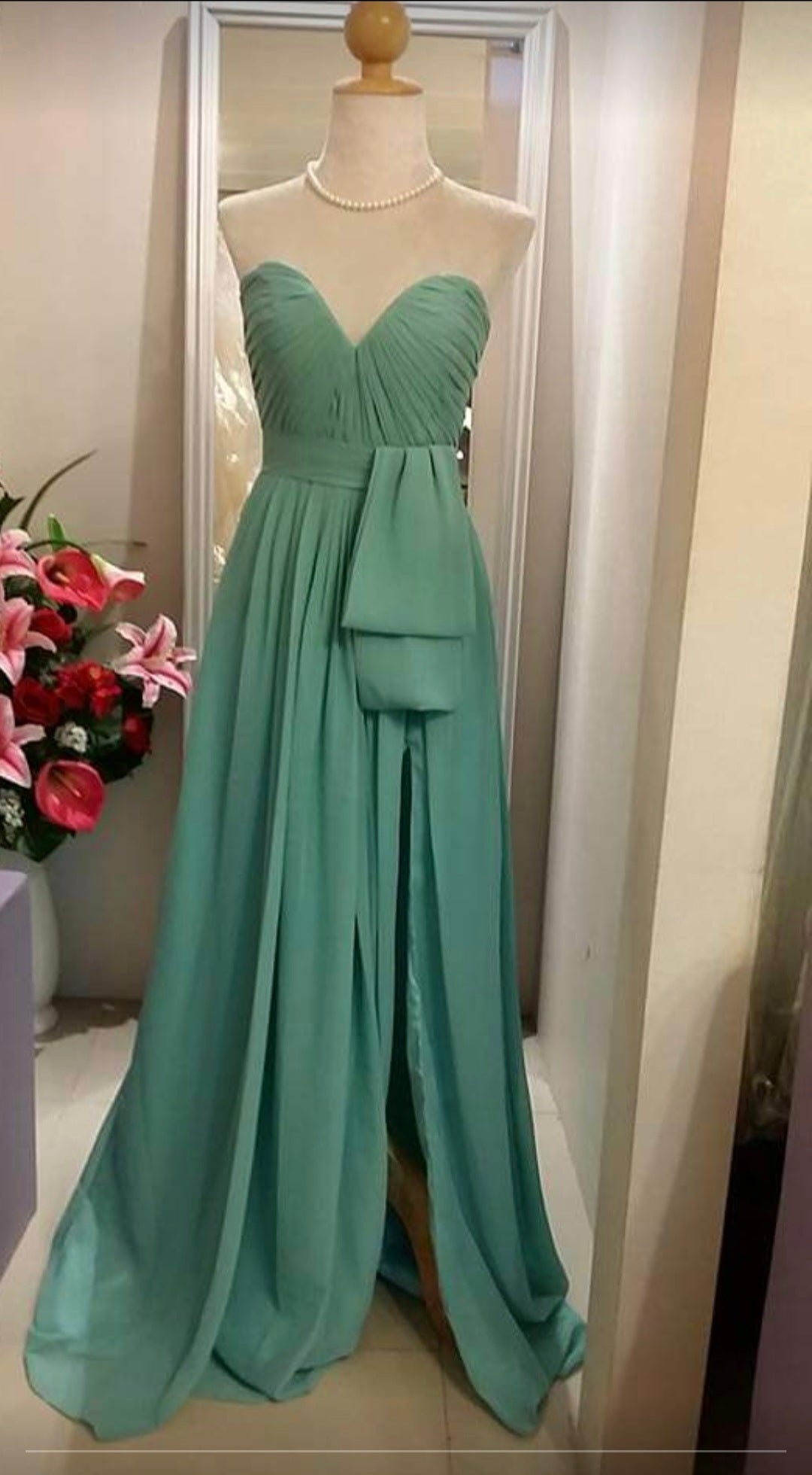 Green Floral Lace Dress