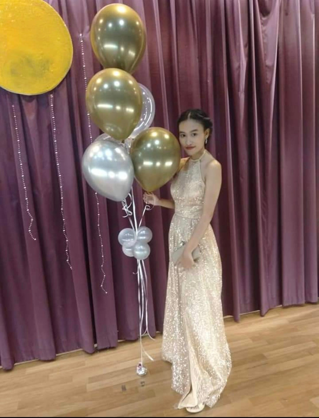 Sparkling Gold Sleeveless Gown