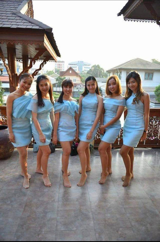 ชุดเพื่อนเจ้าสาวสีฟ้าพาสเทล / Pastel Blue Bridesmaid Dresses