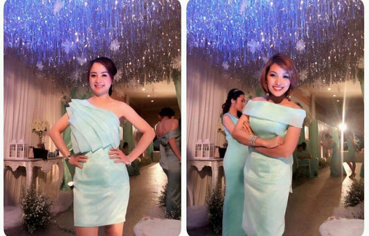 ชุดเพื่อนเจ้าสาวสีฟ้าอ่อนทรงเก๋ / Elegant Pastel Blue Bridesmaid Dresses
