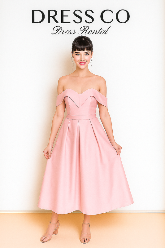 เดรสเรียบหรูผ้าซาตินชมพู / Satin Bridesmaid Pink Dress