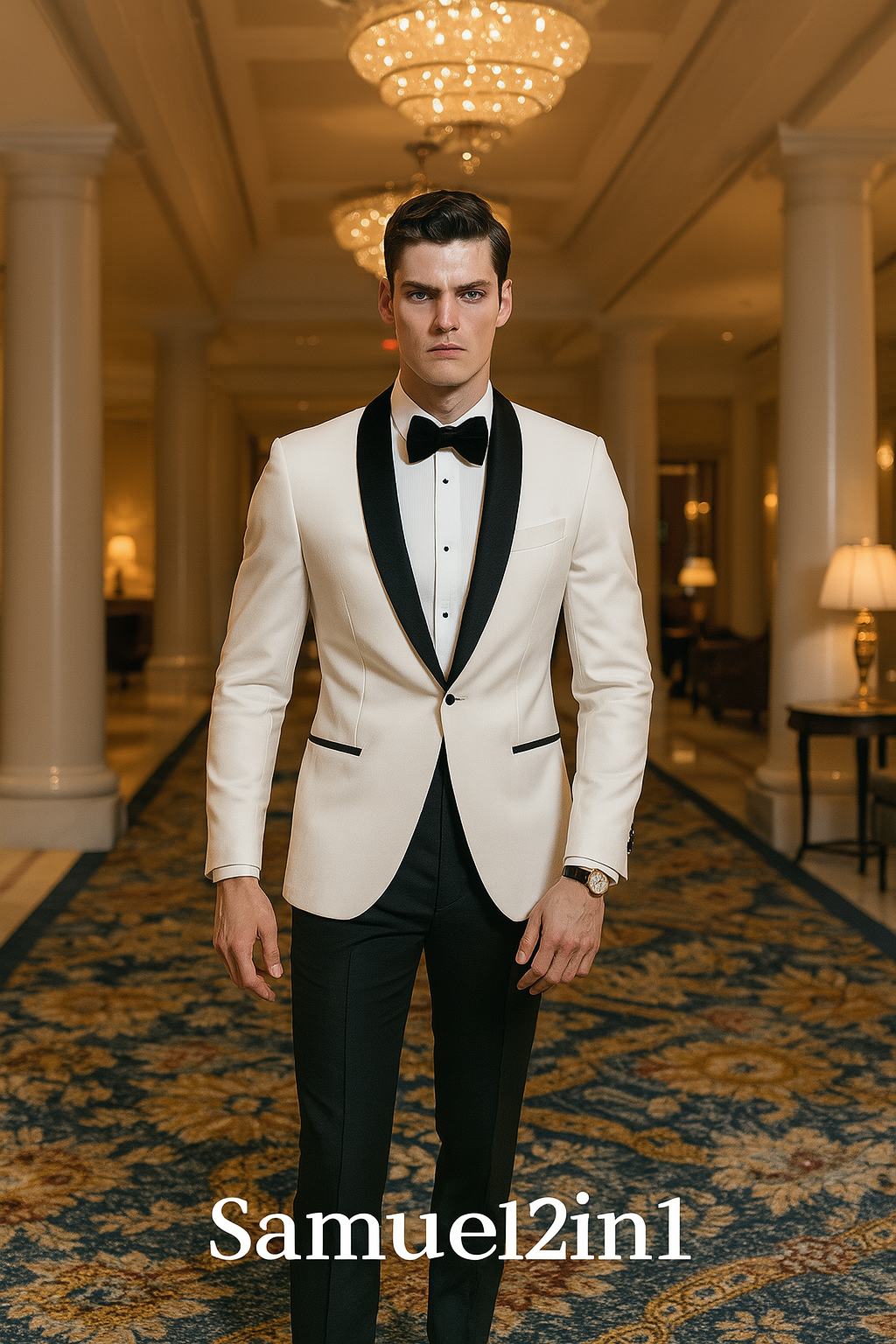 Luxurious black and white tuxedo suit | White &amp; Black
