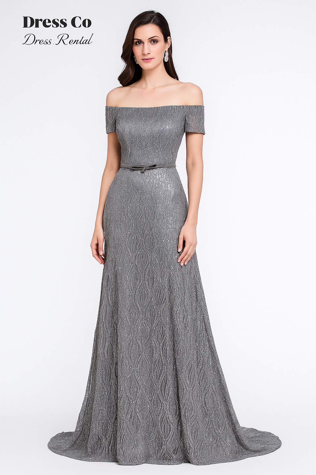 ชุดกลิตเตอร์เปิดไหล่ทอง-เงิน / Glitter Off-Shoulder Dress Gold & Silver